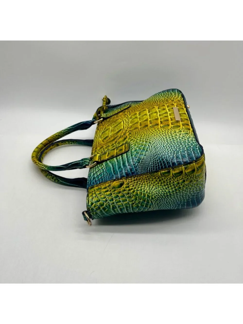 Unbranded Multi-Colored Faux Croc-Embossed Satchel Bag